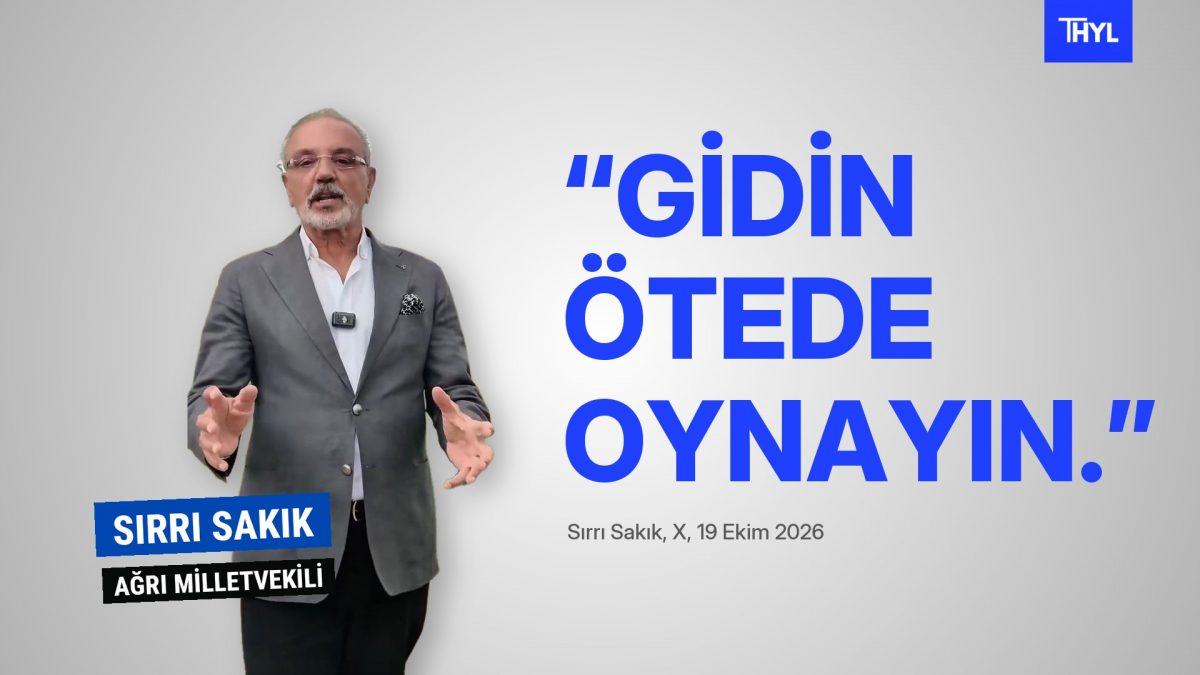 Sırrı Sakık ve paylaşımının son cümlesi: “Gidin ötede oynayın.” Fotoğraf Sakık’ın Doğubayazıt videosundan; arka planı Tahayyül tarafından silindi.